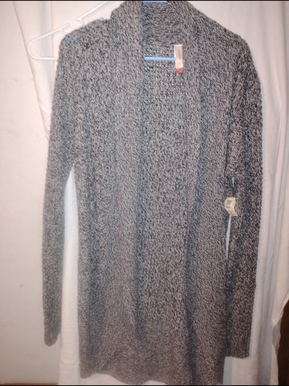 No Boundaries Black & White Marled Knit Cardigan